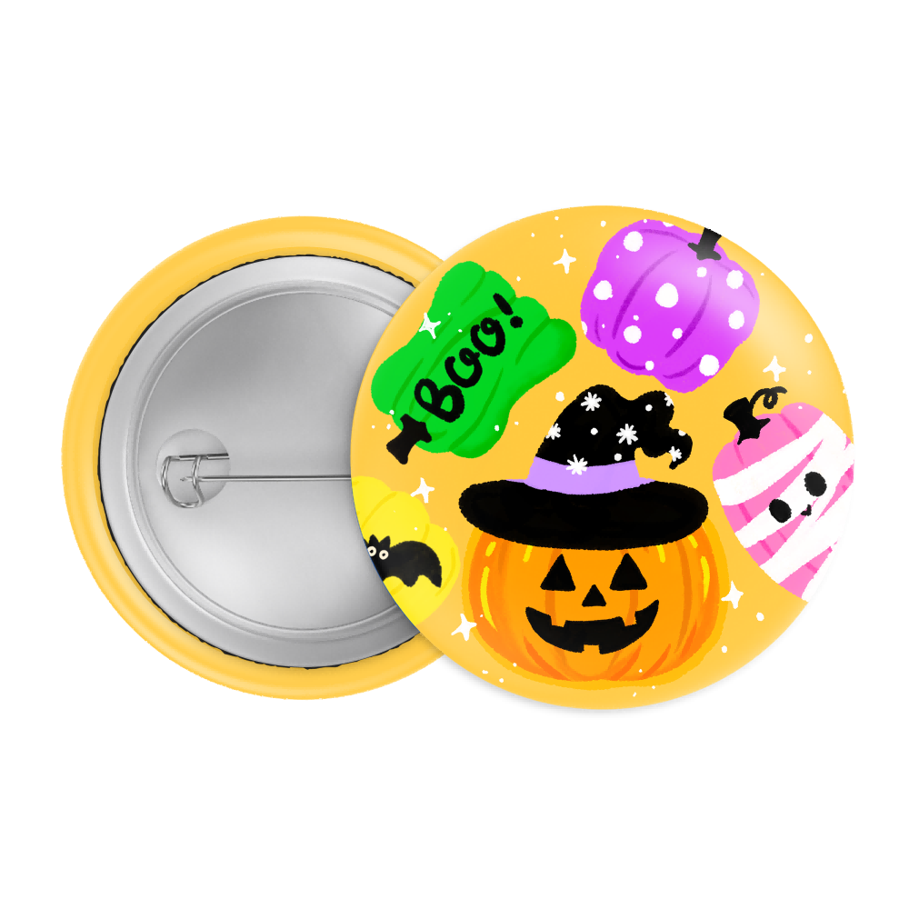Pumpkin Party Halloween Badge / Magnet – Cute Jack-O’-Lantern and Candy Pin