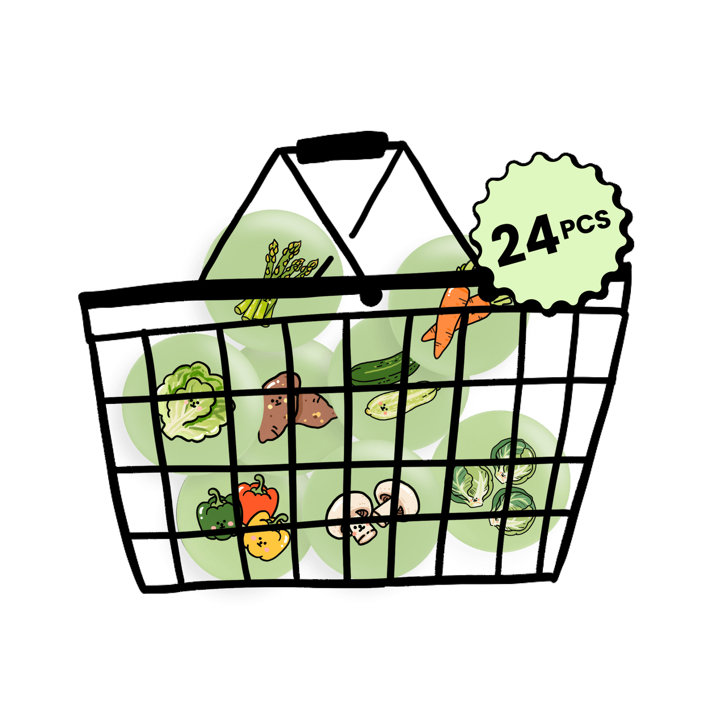 24 Vegetable Fridge Magnets Set - Theartzzy