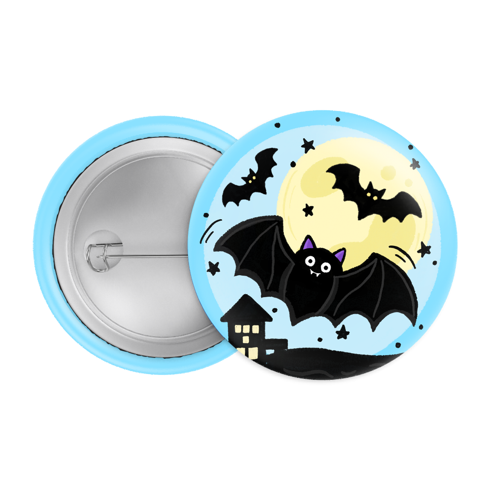 Flying Bat Halloween Badge / Magnet – Spooky Moon Night Pin