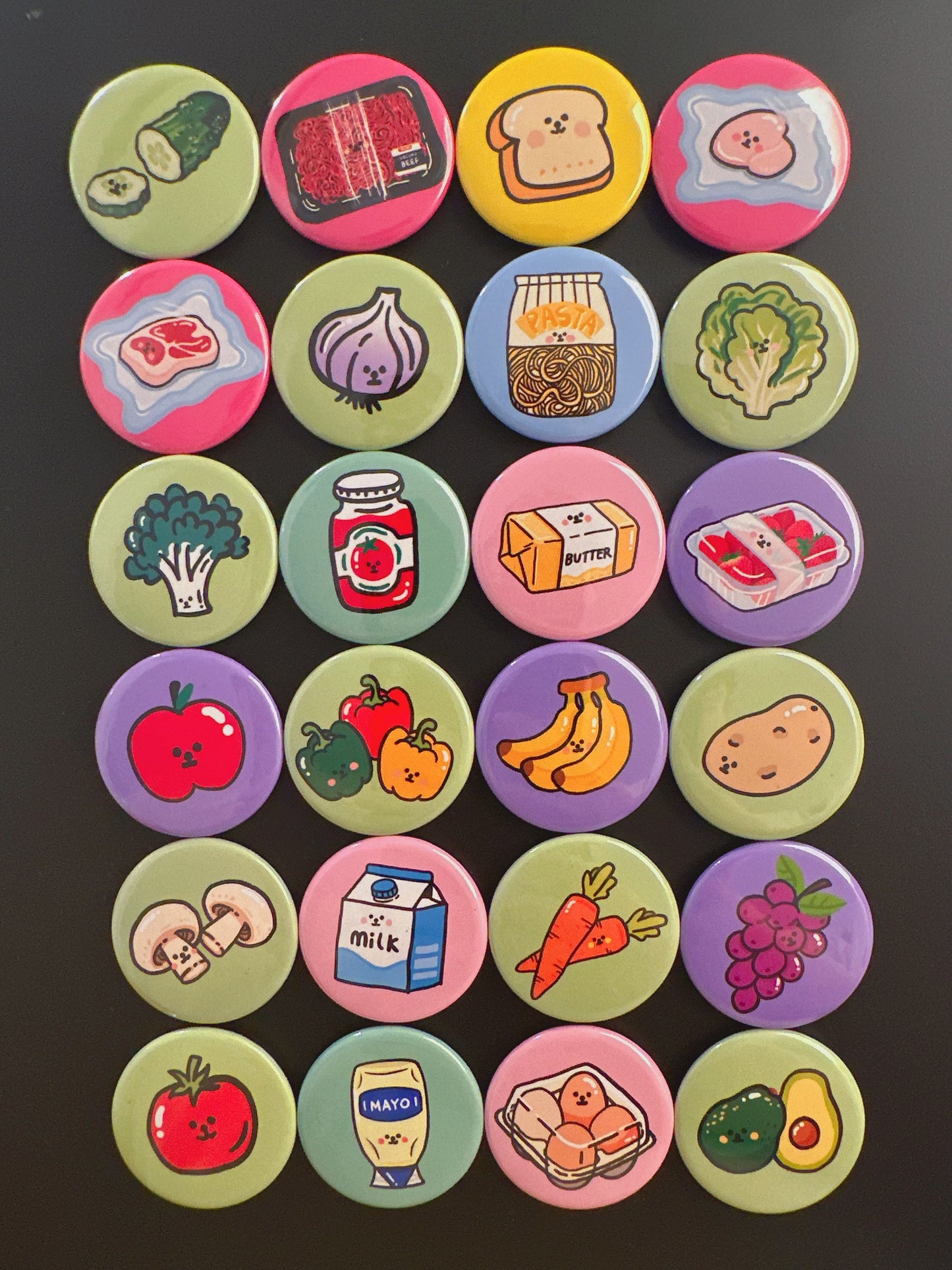 48 Food Fridge Magnets Set - Theartzzy