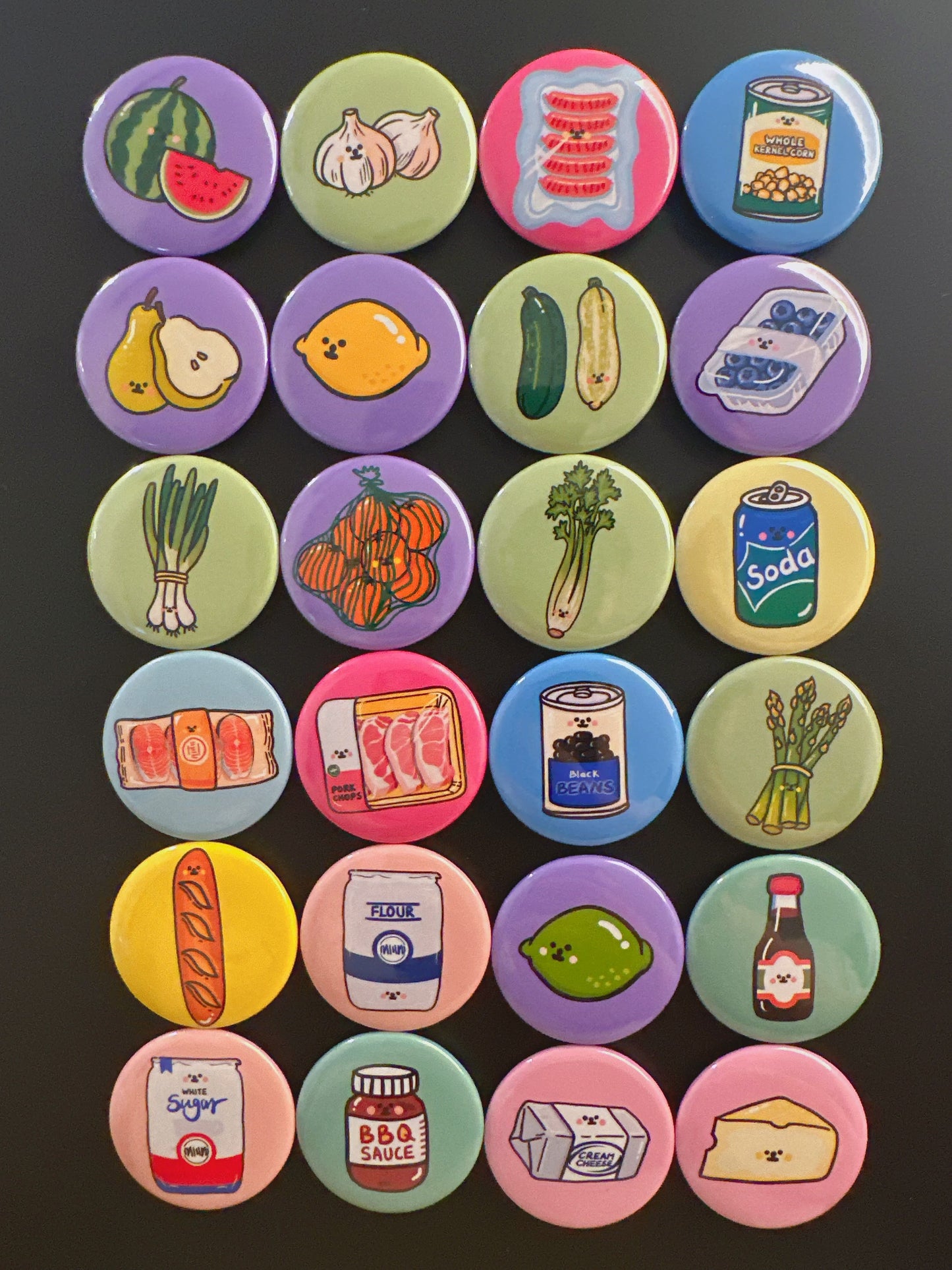 48 Food Fridge Magnets Set - Theartzzy