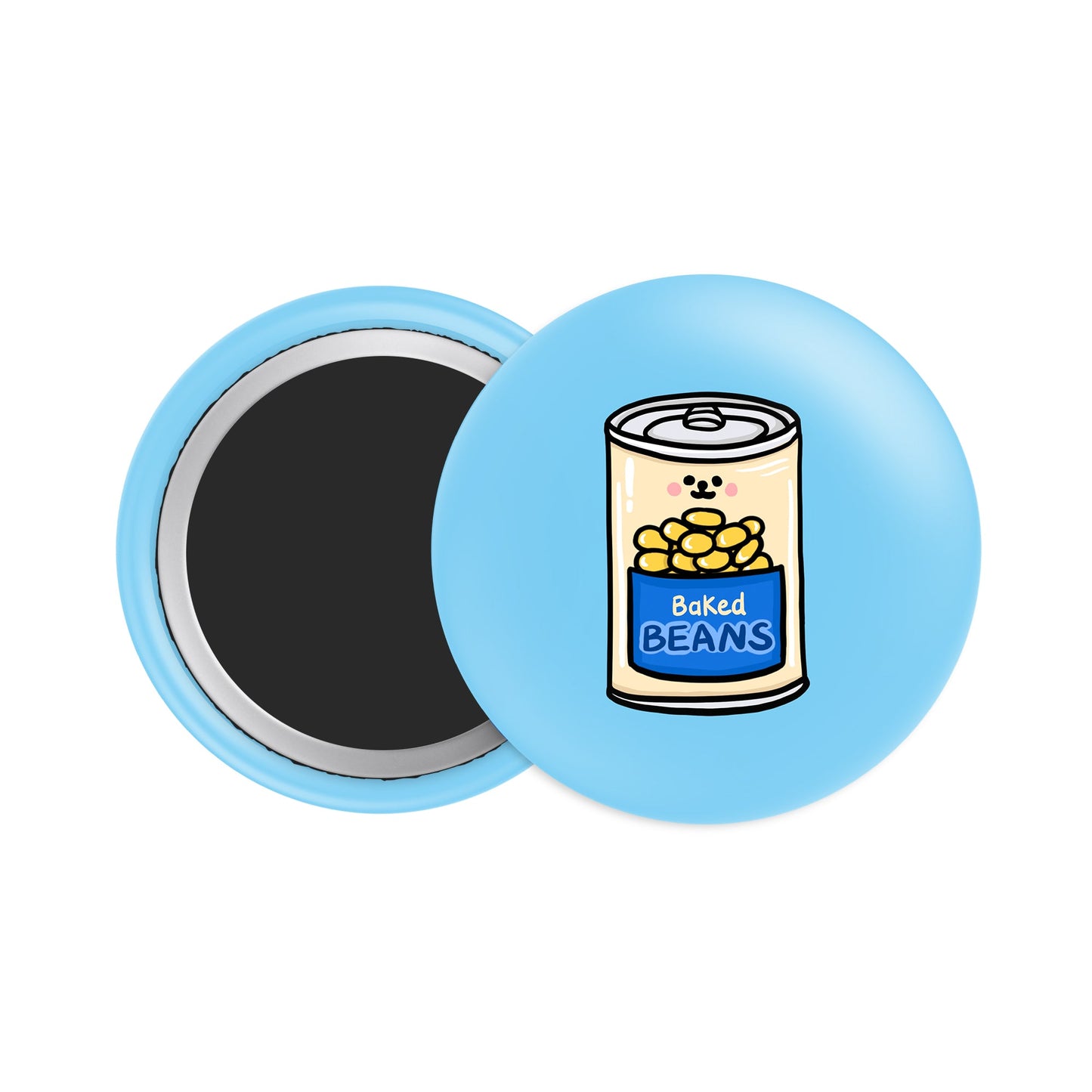 Baked Beans Button Fridge Magnet - Theartzzy