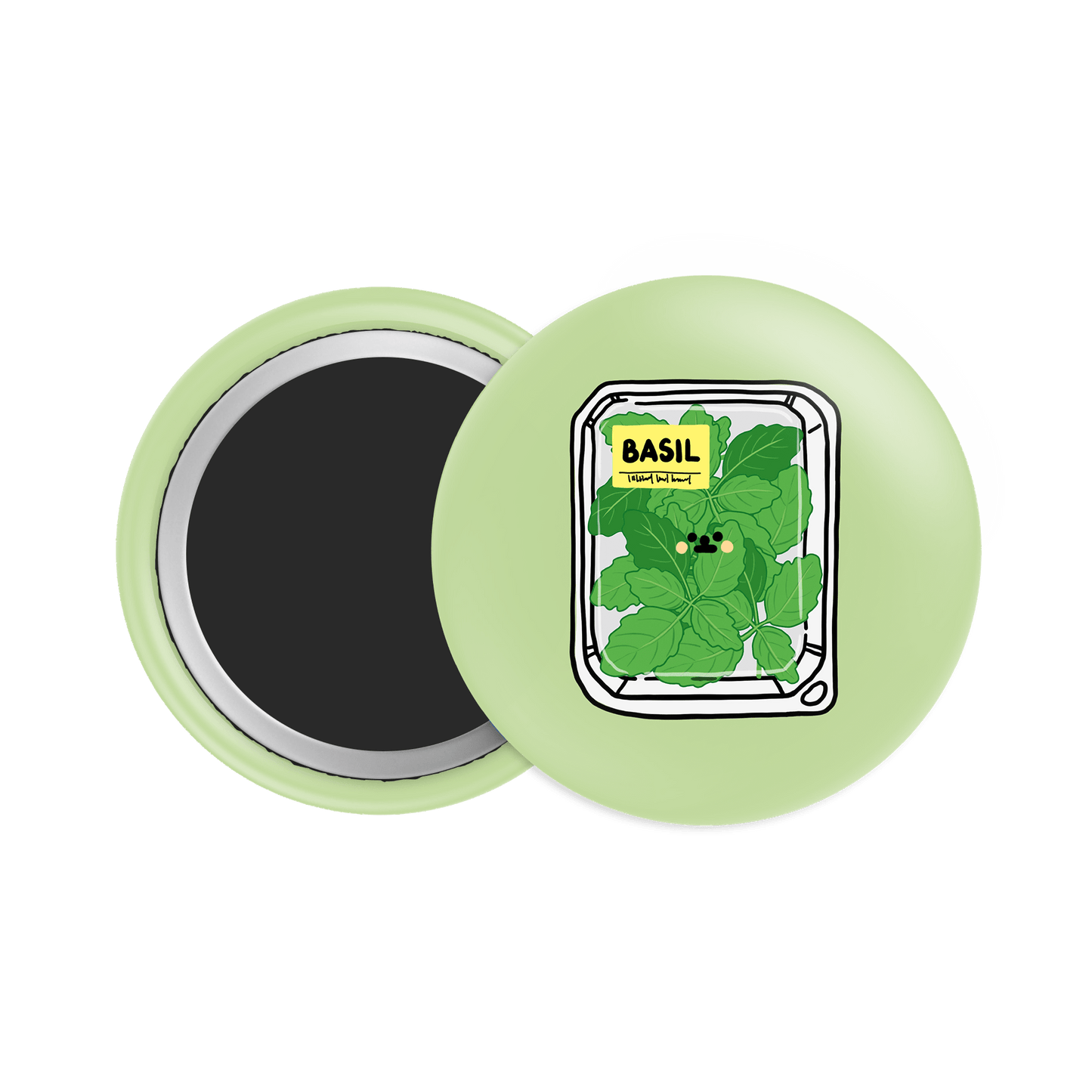Basil Button Fridge Magnet - Theartzzy