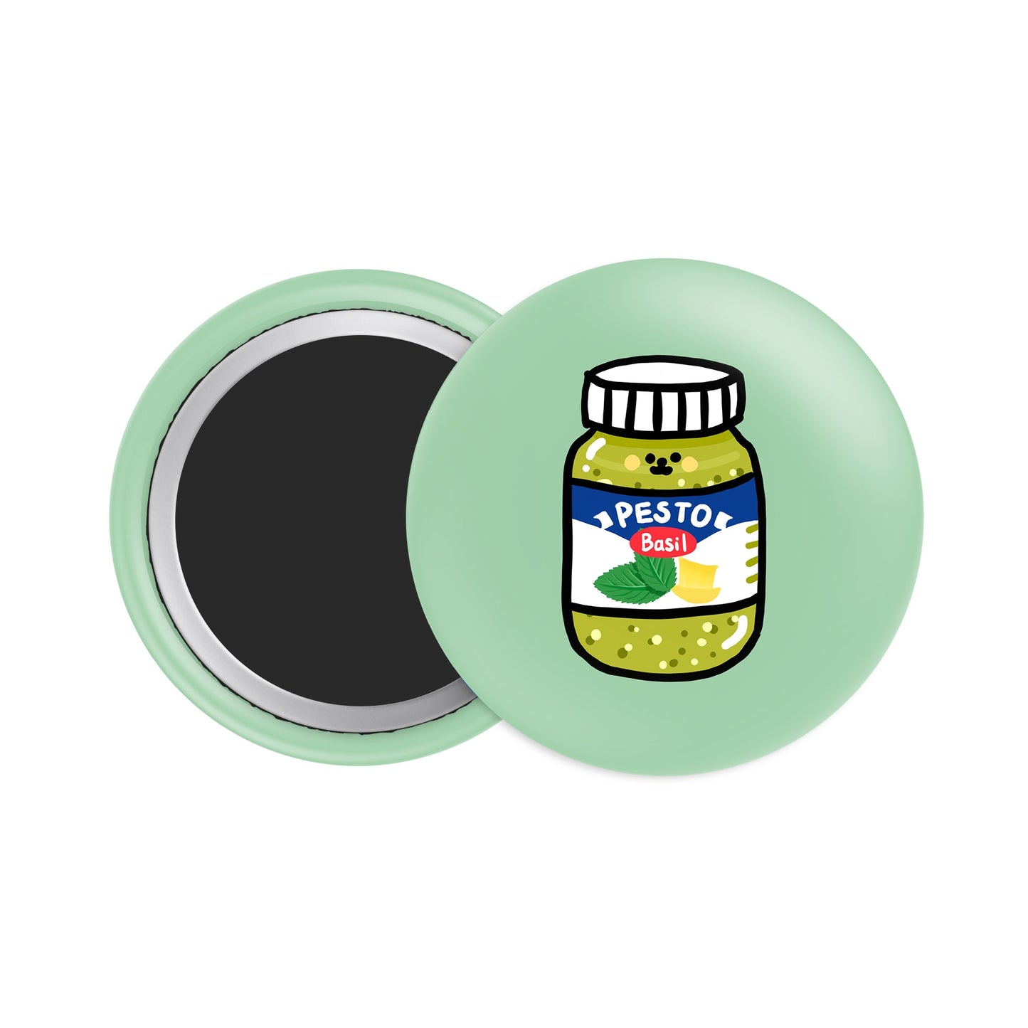 Basil Pesto Button Fridge Magnet - Theartzzy