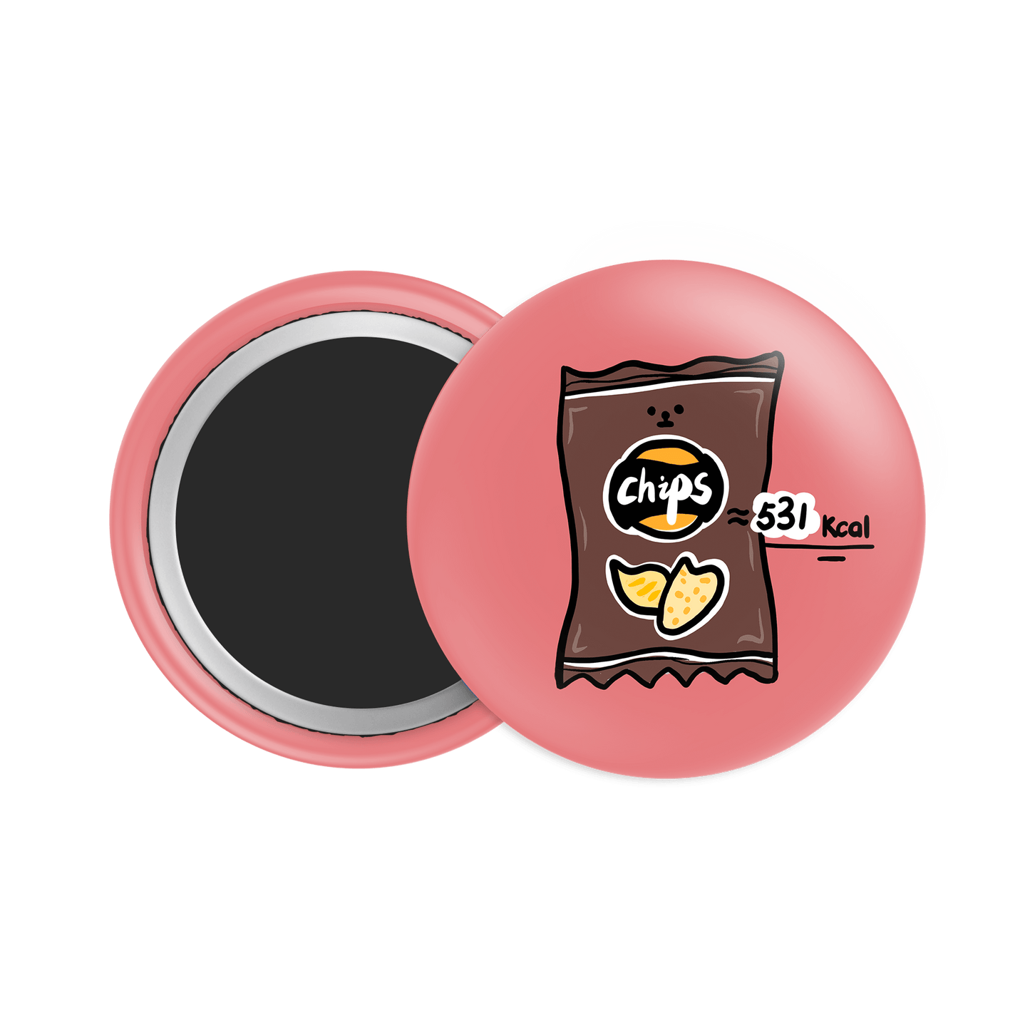 BBQ Chips Button Fridge Magnet - Theartzzy