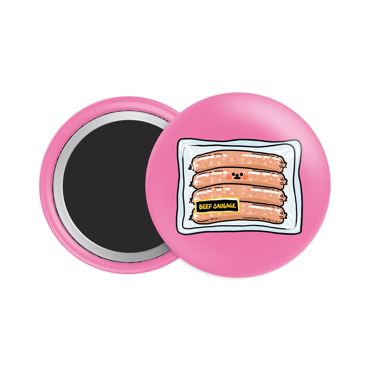 Beef Sausage Button Fridge Magnet - Theartzzy