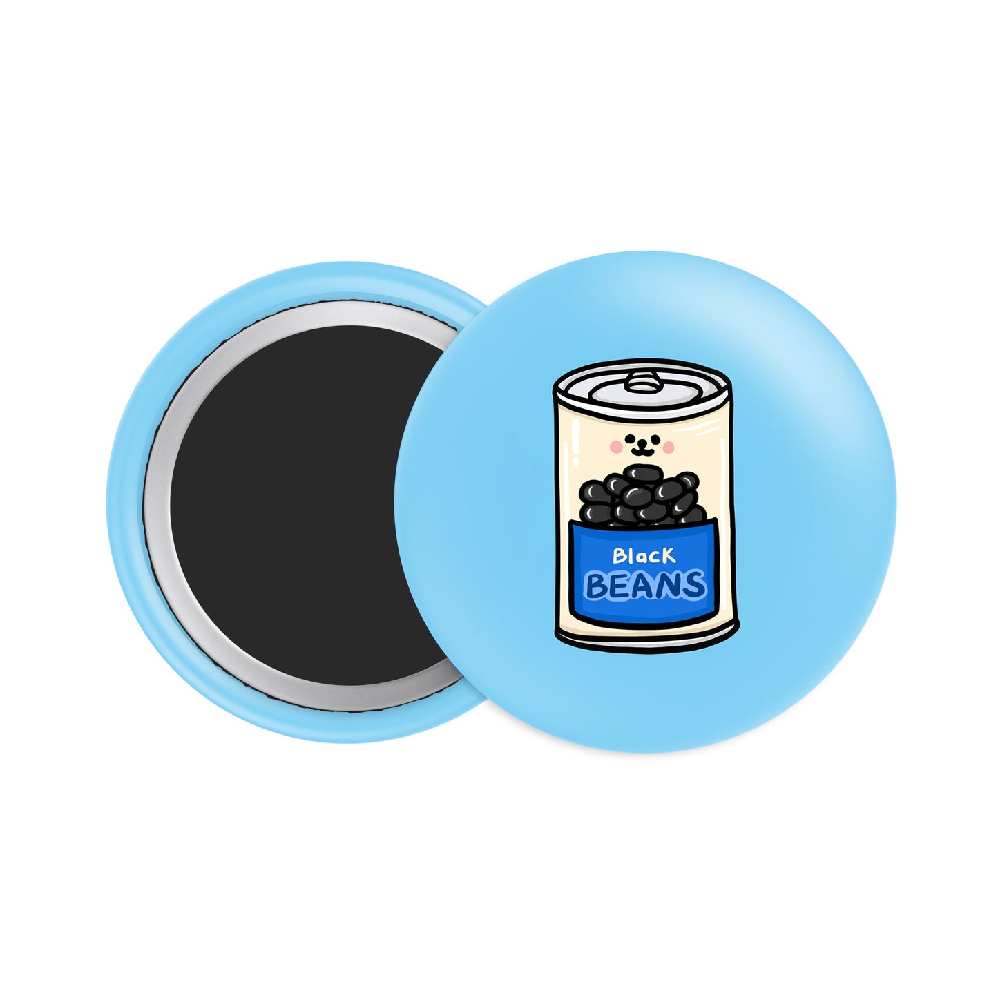 Black Beans Button Fridge Magnet - Theartzzy