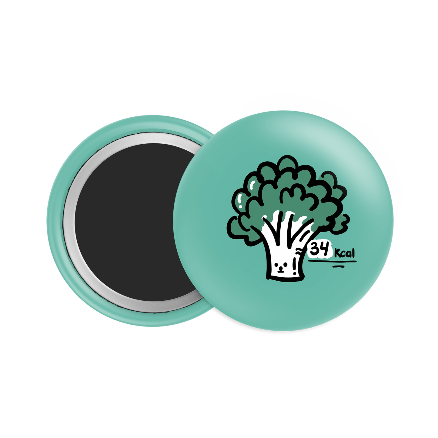 Broccoli Button Fridge Magnet - Theartzzy