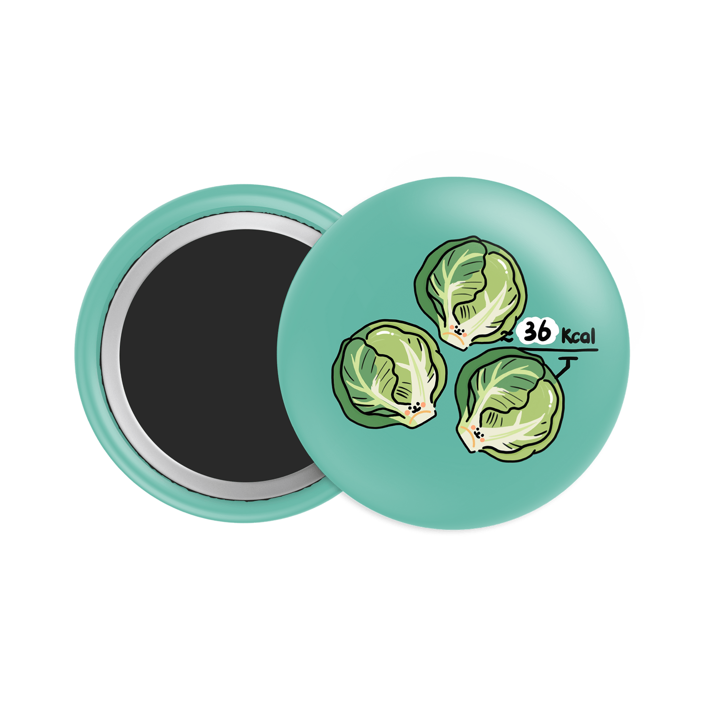 Brussels Sprouts Button Fridge Magnet - Theartzzy