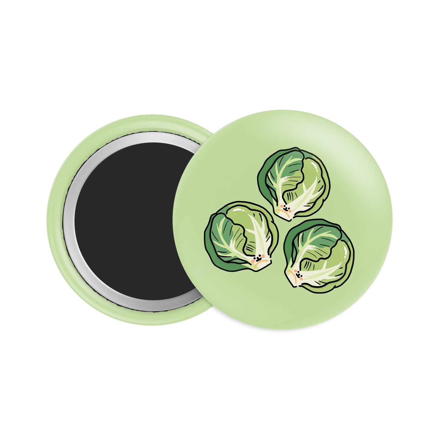 Brussels Sprouts Button Fridge Magnet - Theartzzy