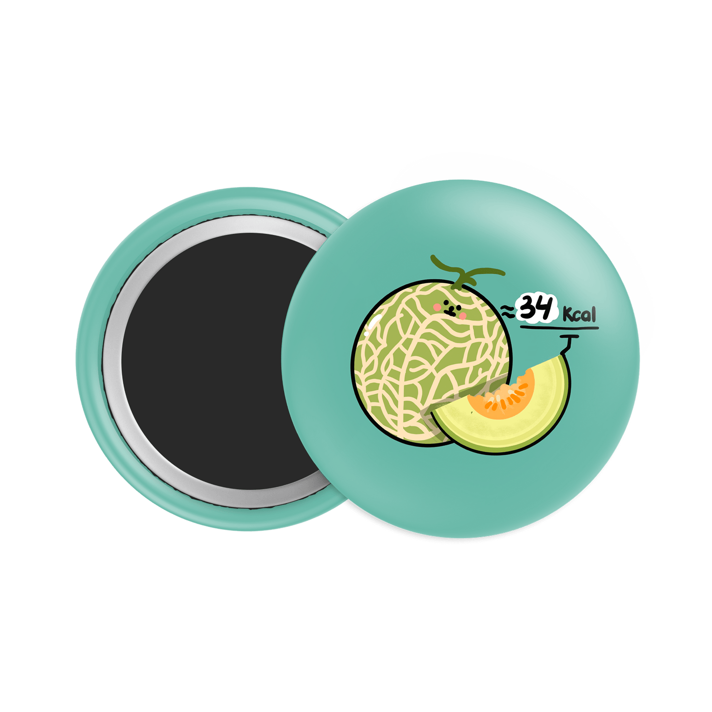 Cantaloupe Melon Button Fridge Magnet - Theartzzy