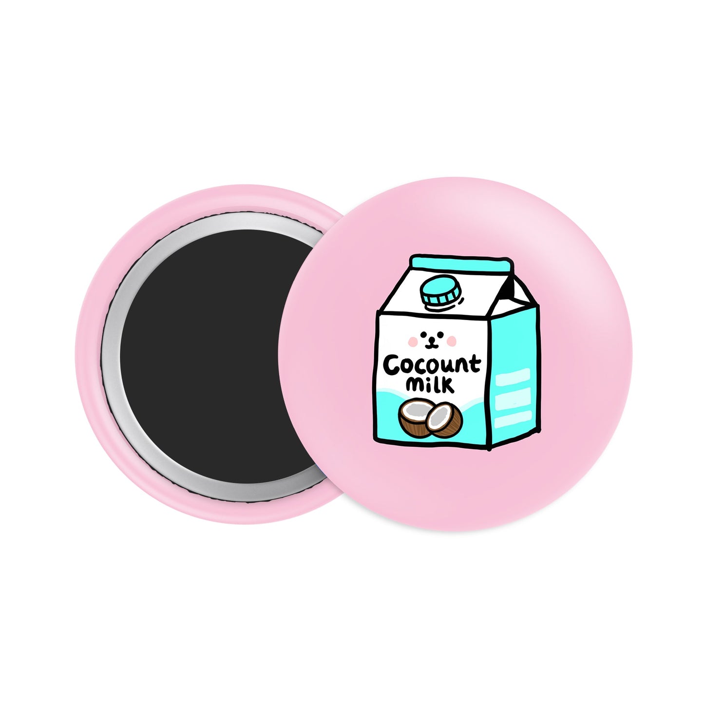 Coconut Milk Button Fridge Magnet - Theartzzy