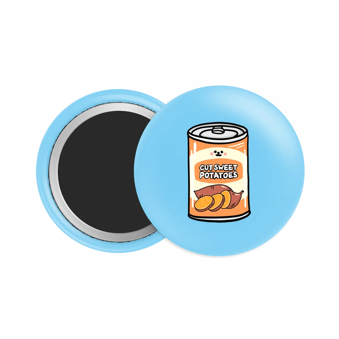 Cut Sweet Potatoes Button Fridge Magnet - Theartzzy