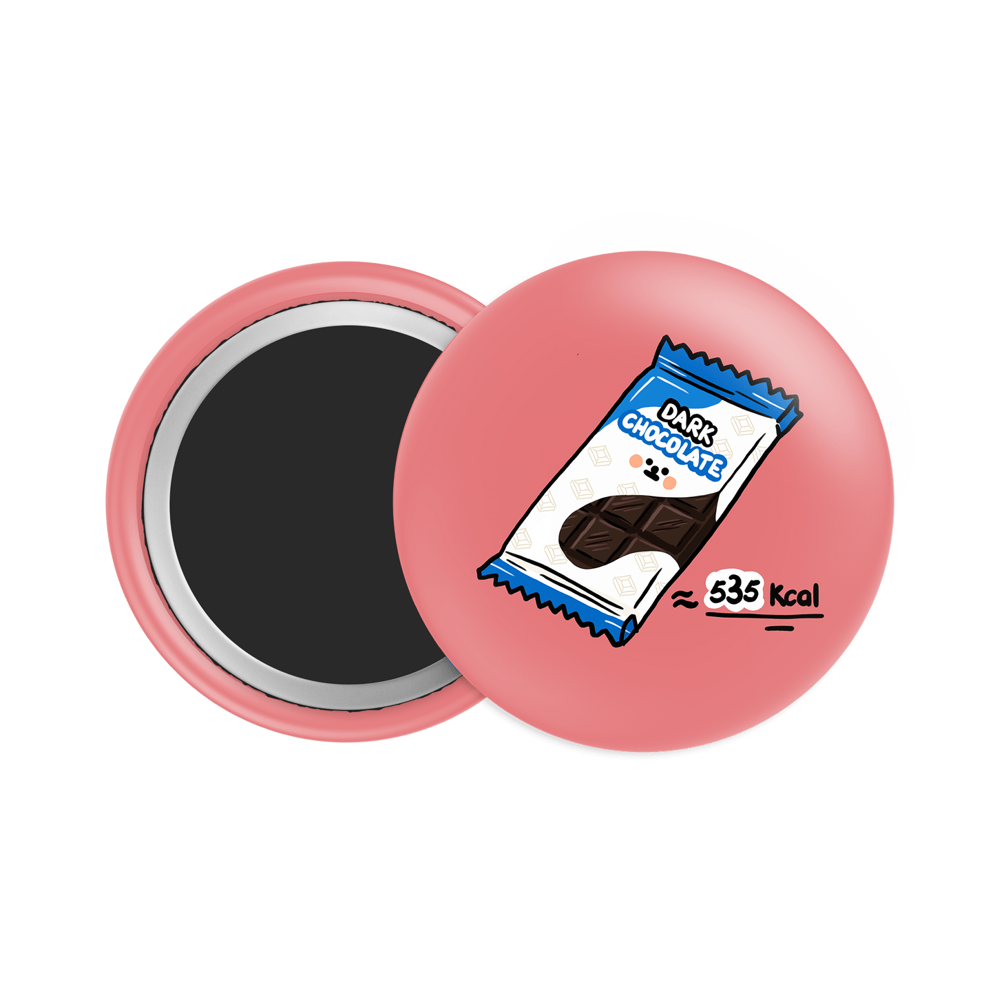 Dark Chocolate Button Fridge Magnet - Theartzzy