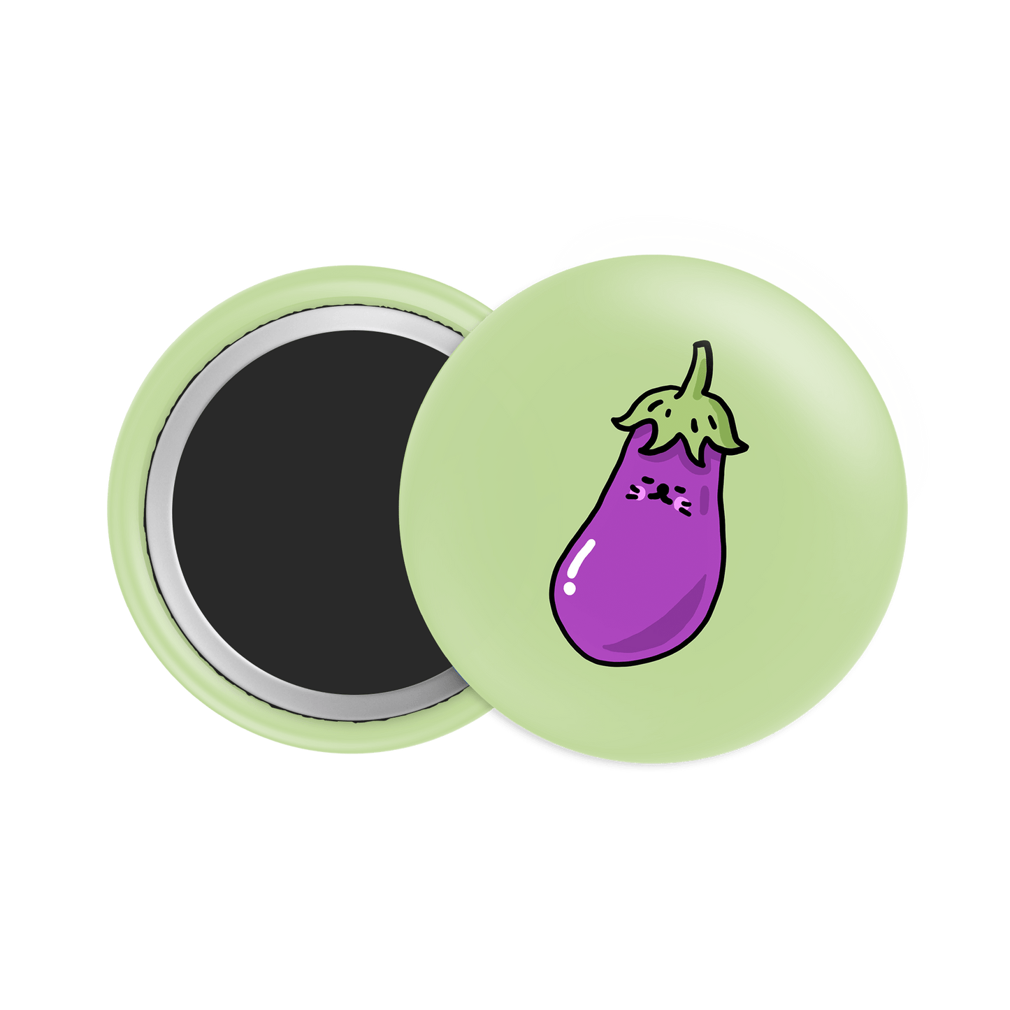 Eggplant Button Fridge Magnet - Theartzzy