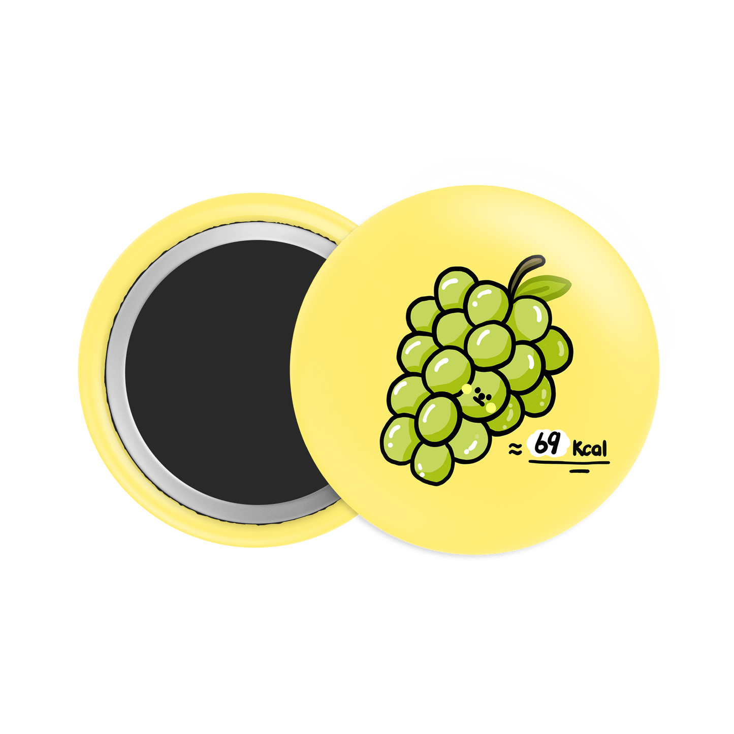 Green Grapes Button Fridge Magnet - Theartzzy