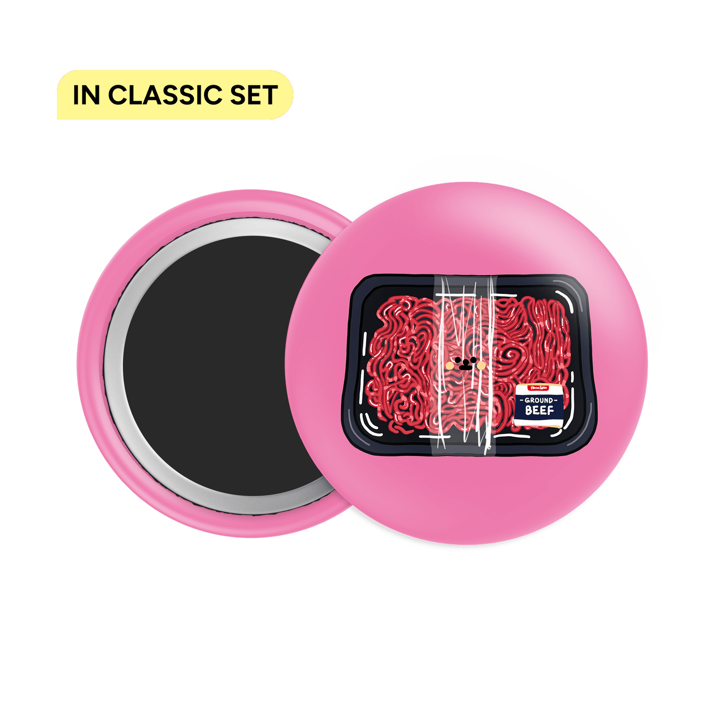 Ground Beef Button Fridge Magnet - Theartzzy