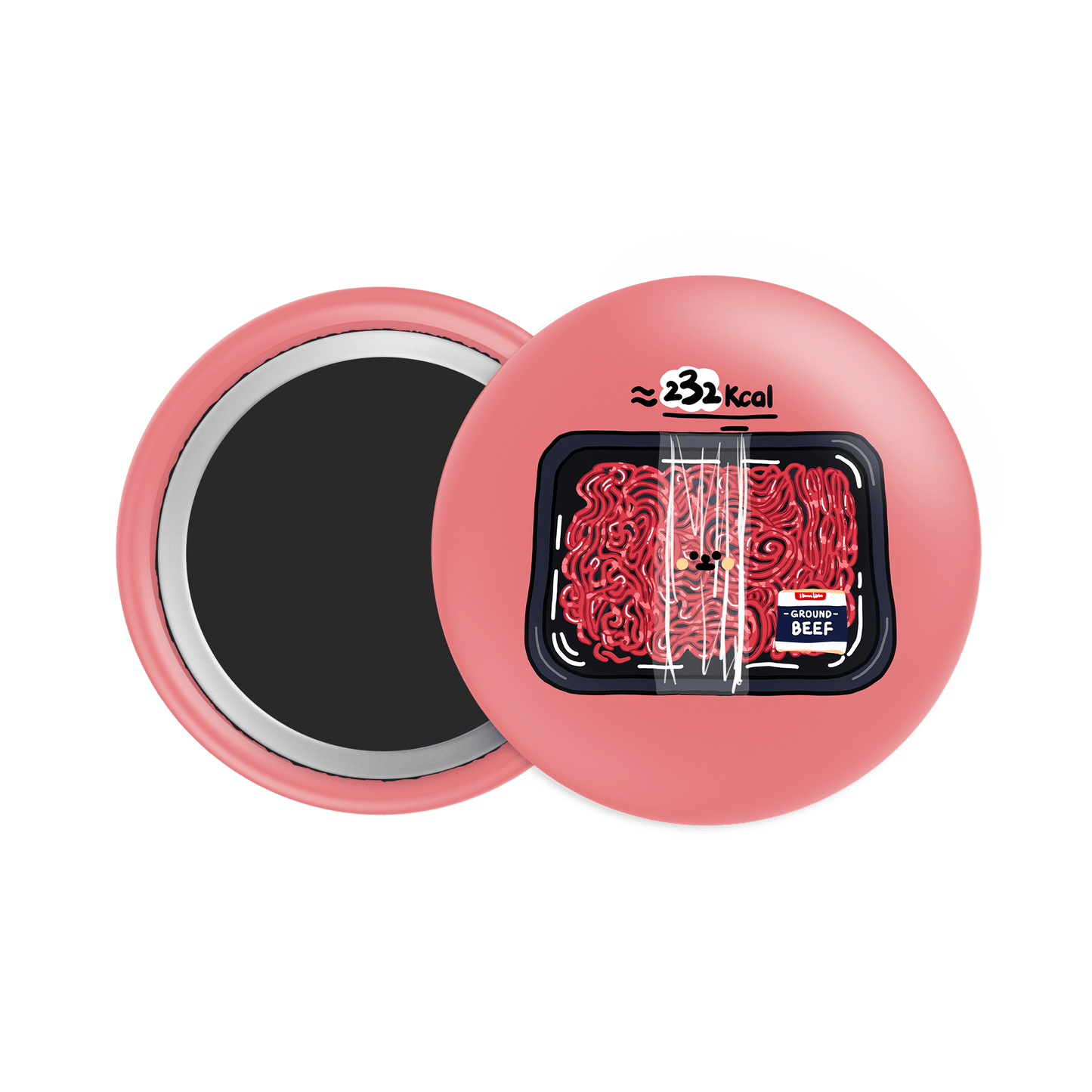 Ground Beef Button Fridge Magnet - Theartzzy