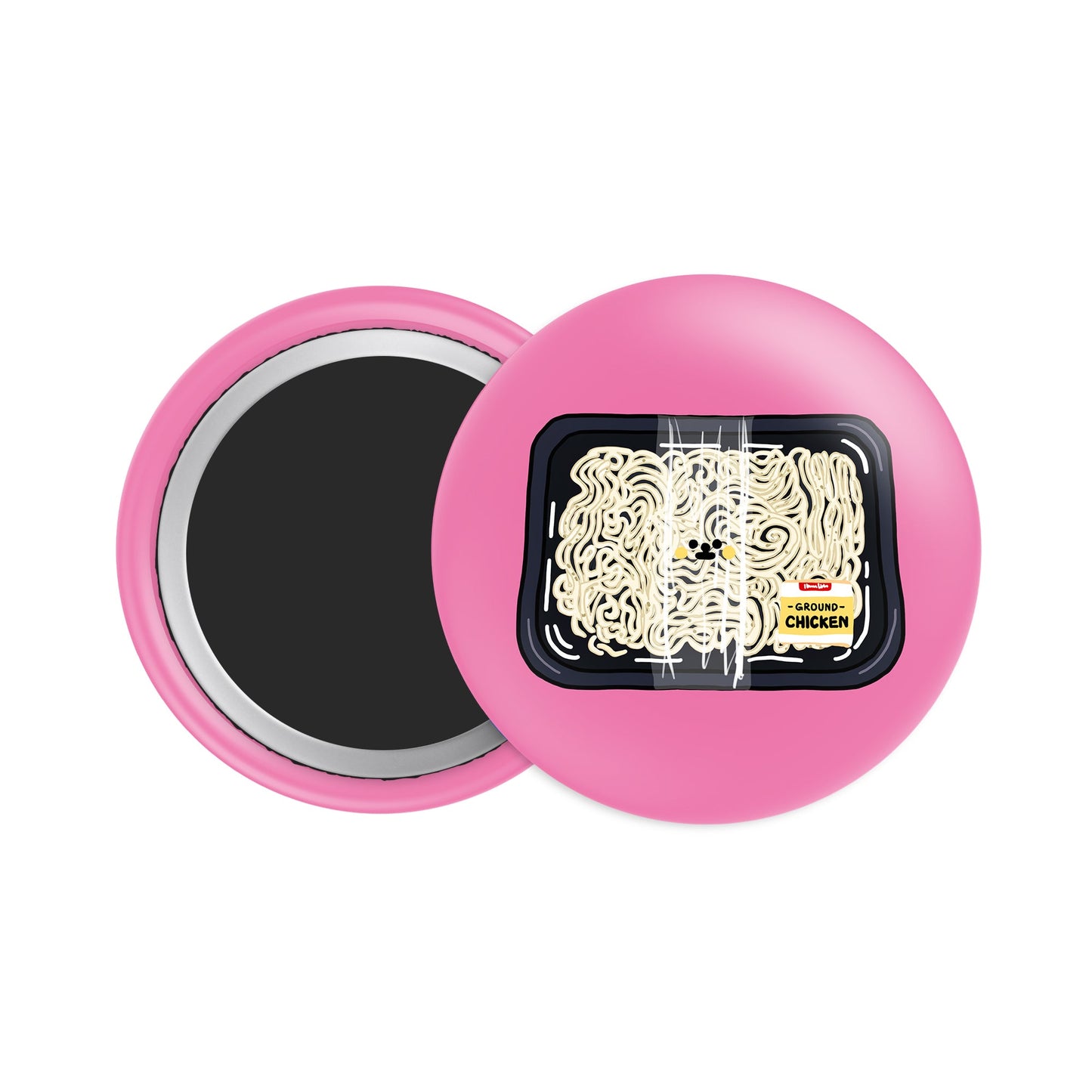Ground Chicken Button Fridge Magnet - Theartzzy
