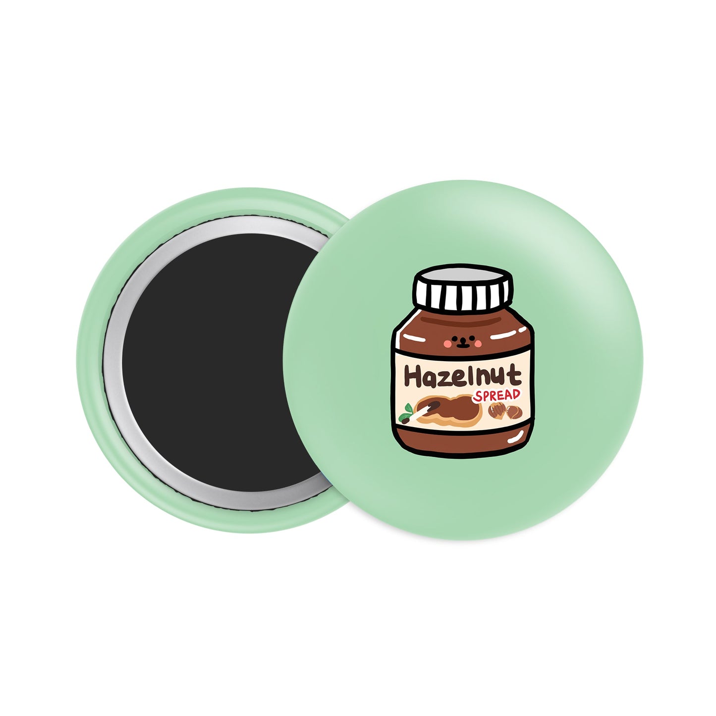Hazelnut Spread with Cocoa Button Fridge Magnet - Theartzzy
