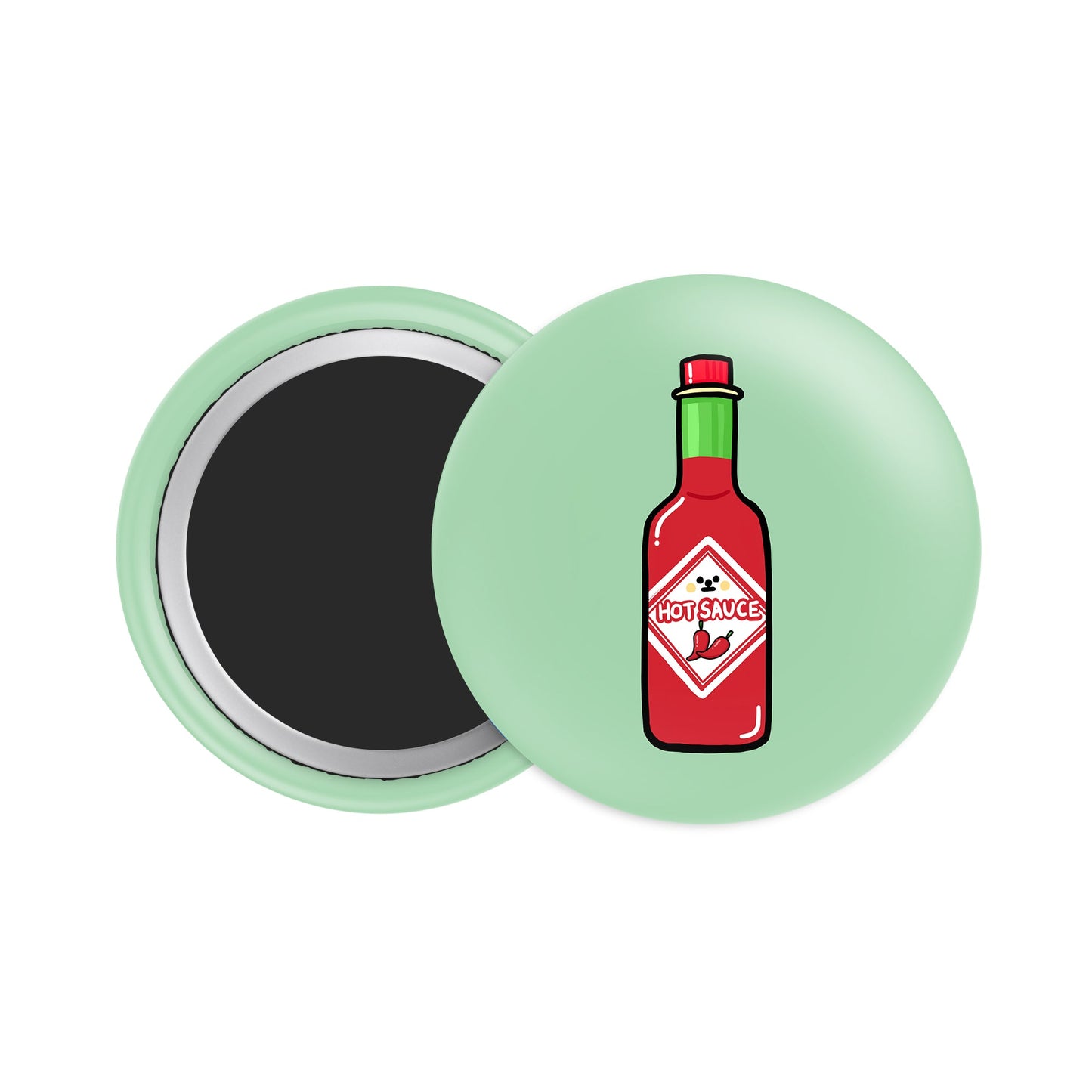 Hot Sauce Button Fridge Magnet - Theartzzy
