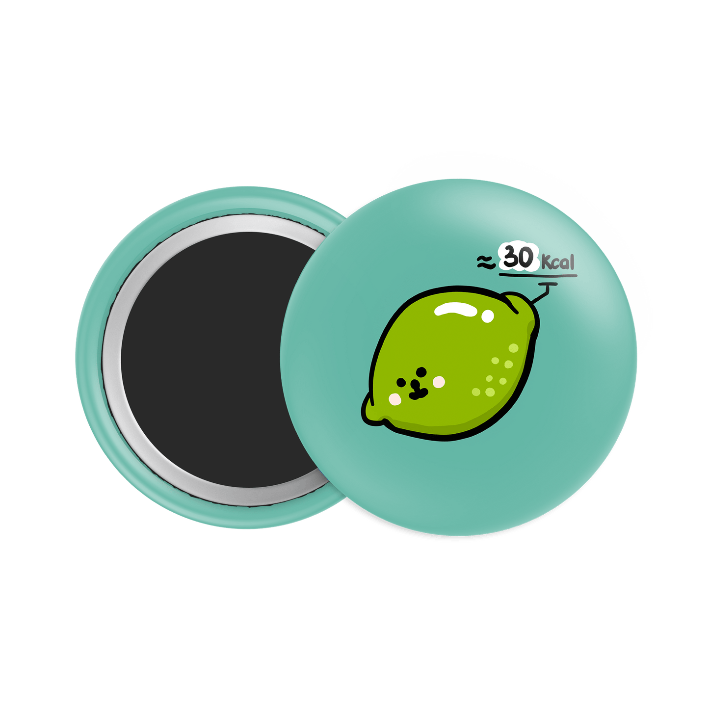 Lime Button Fridge Magnet - Theartzzy