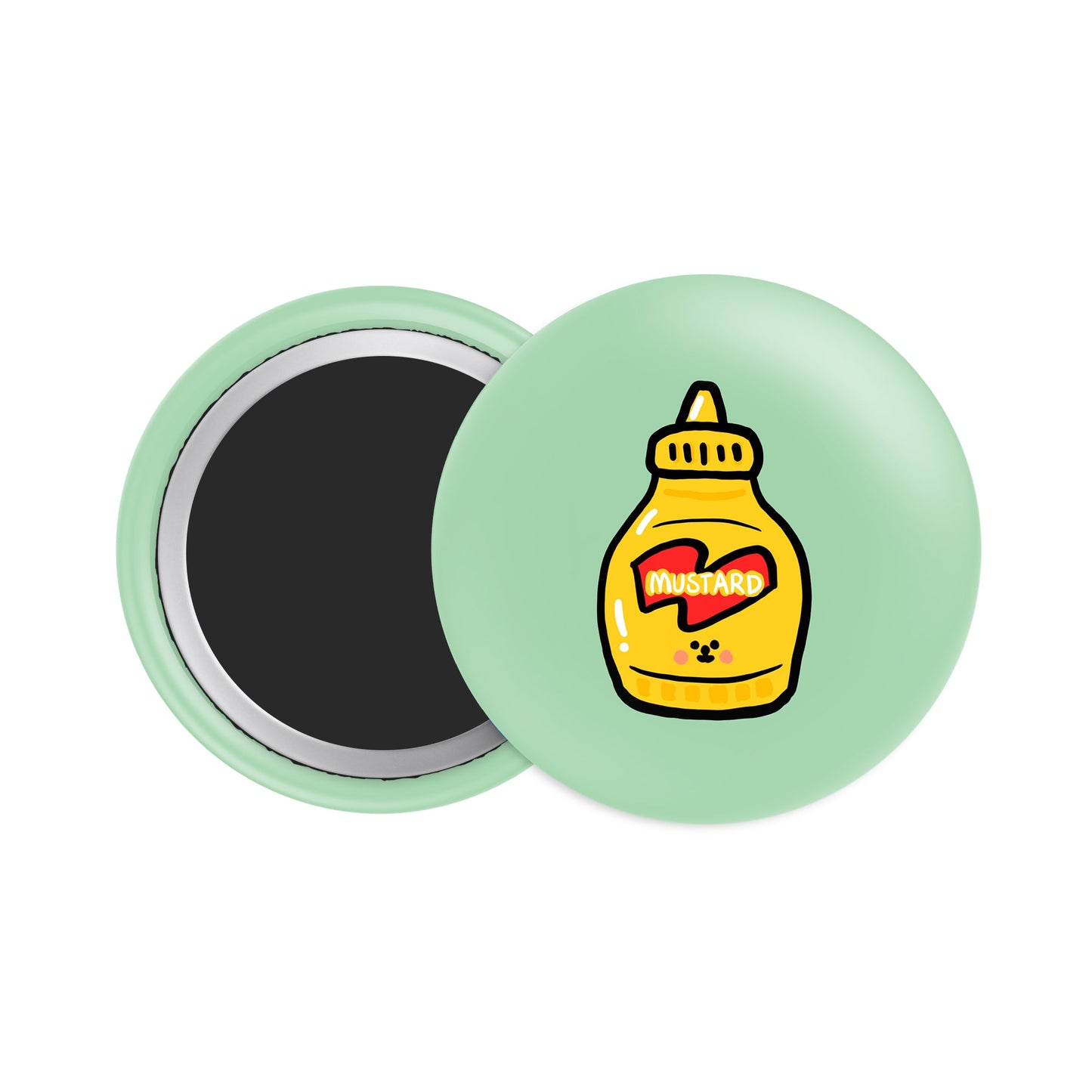Mustard Button Fridge Magnet - Theartzzy