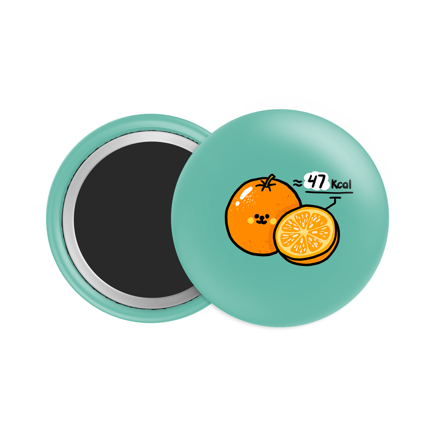 Orange Button Fridge Magnet - Theartzzy