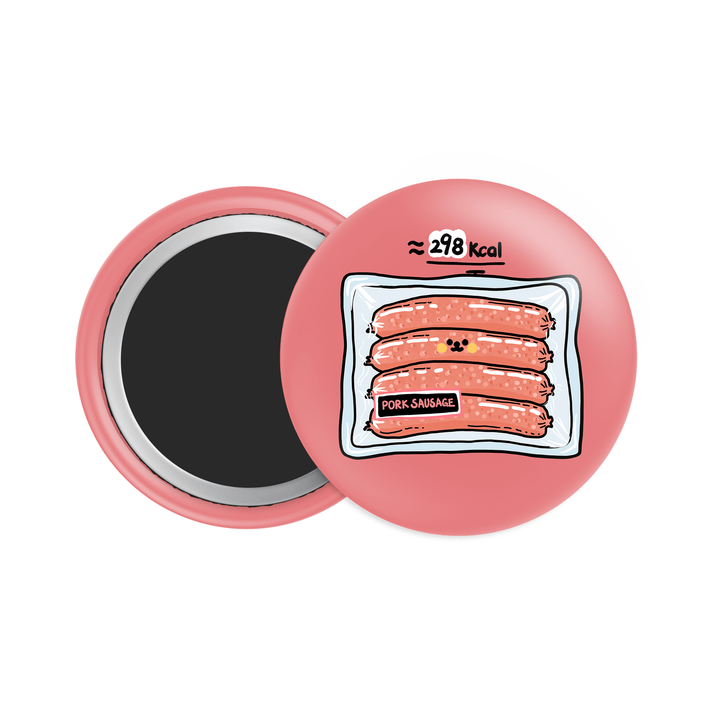 Pork Sausage Button Fridge Magnet - Theartzzy