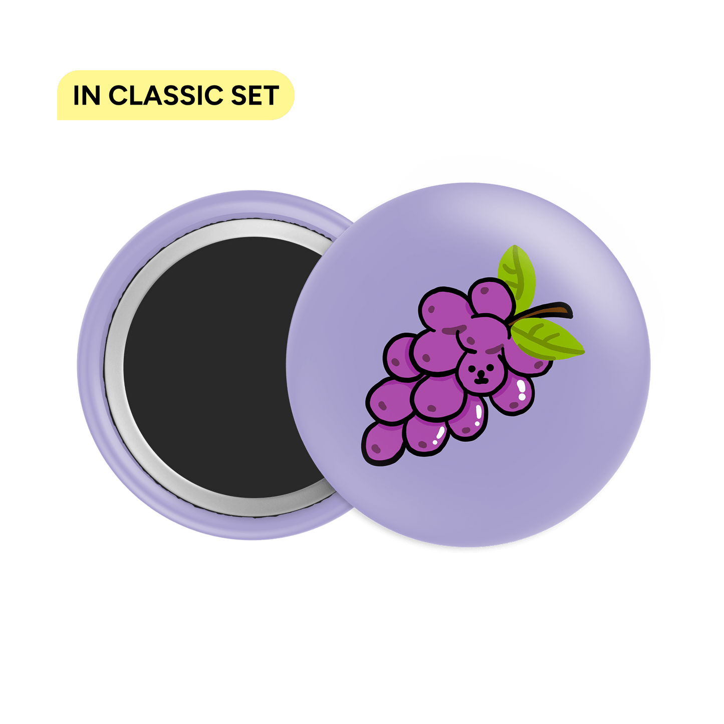 Red Grapes Button Fridge Magnet - Theartzzy