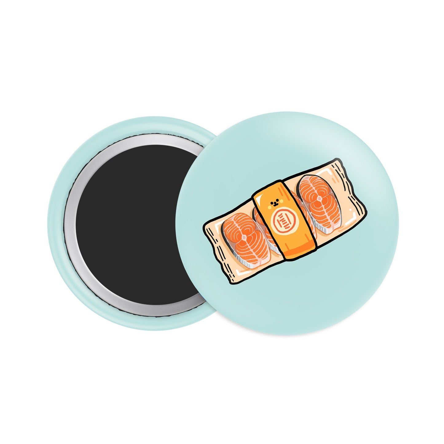 Salmon Button Fridge Magnet - Theartzzy