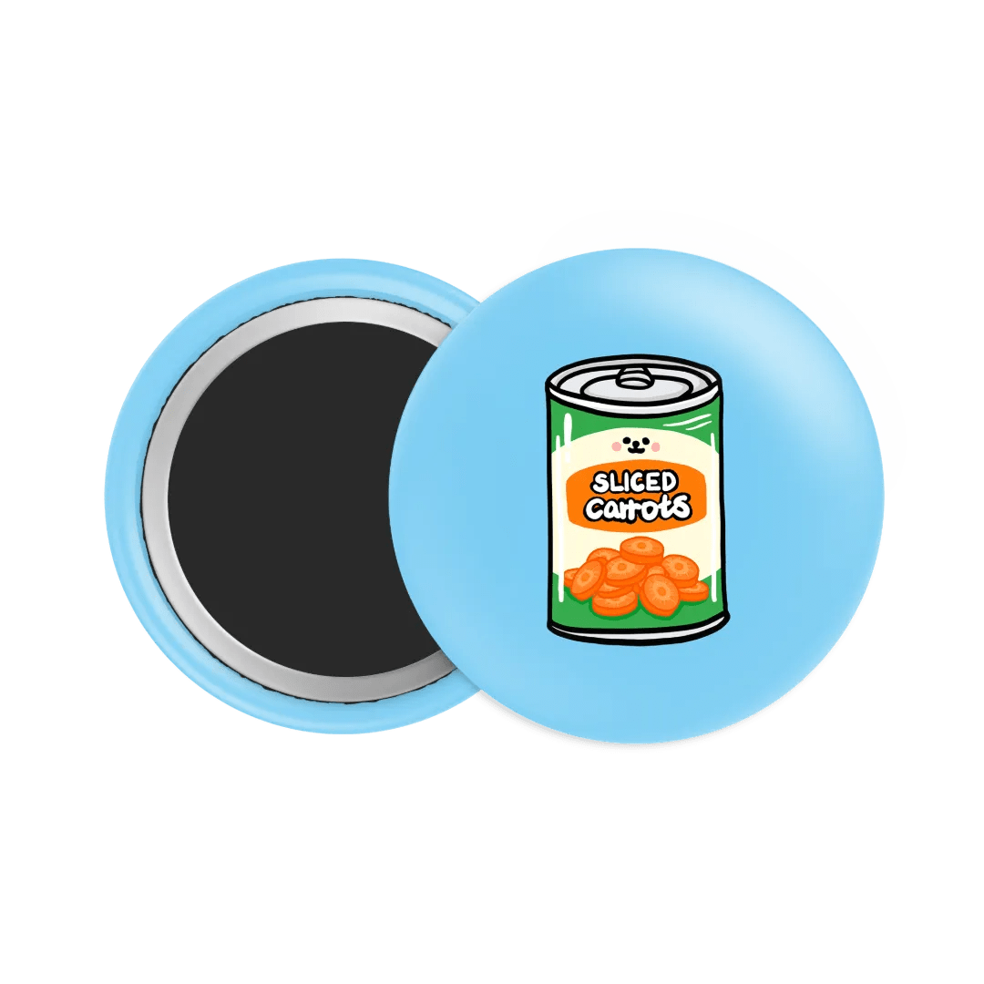 Sliced Carrots Button Fridge Magnet - Theartzzy