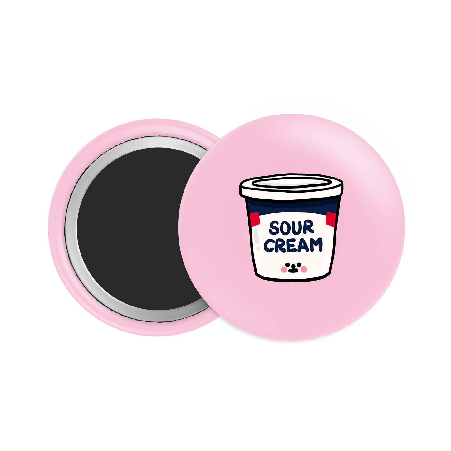 Sour Cream Button Fridge Magnet - Theartzzy