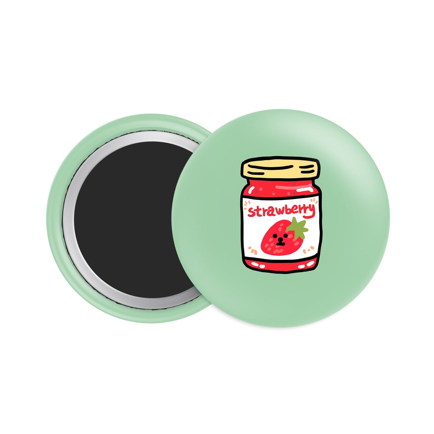 Strawberry Jam Button Fridge Magnet - Theartzzy
