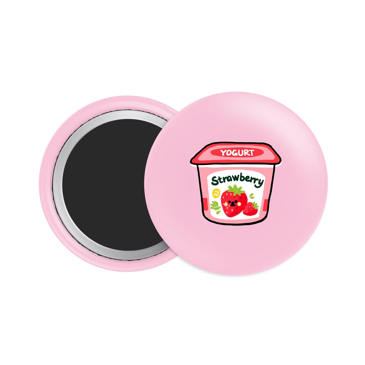 Strawberry Yogurt Button Fridge Magnet - Theartzzy