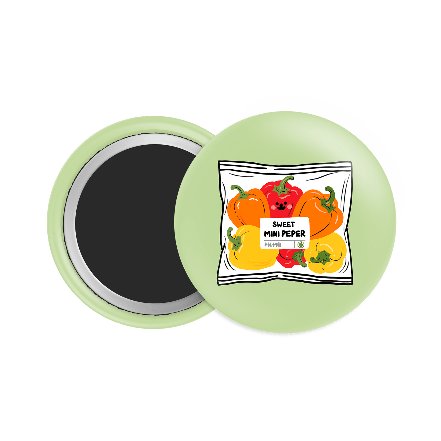 Sweet Mini Peper Button Fridge Magnet - Theartzzy