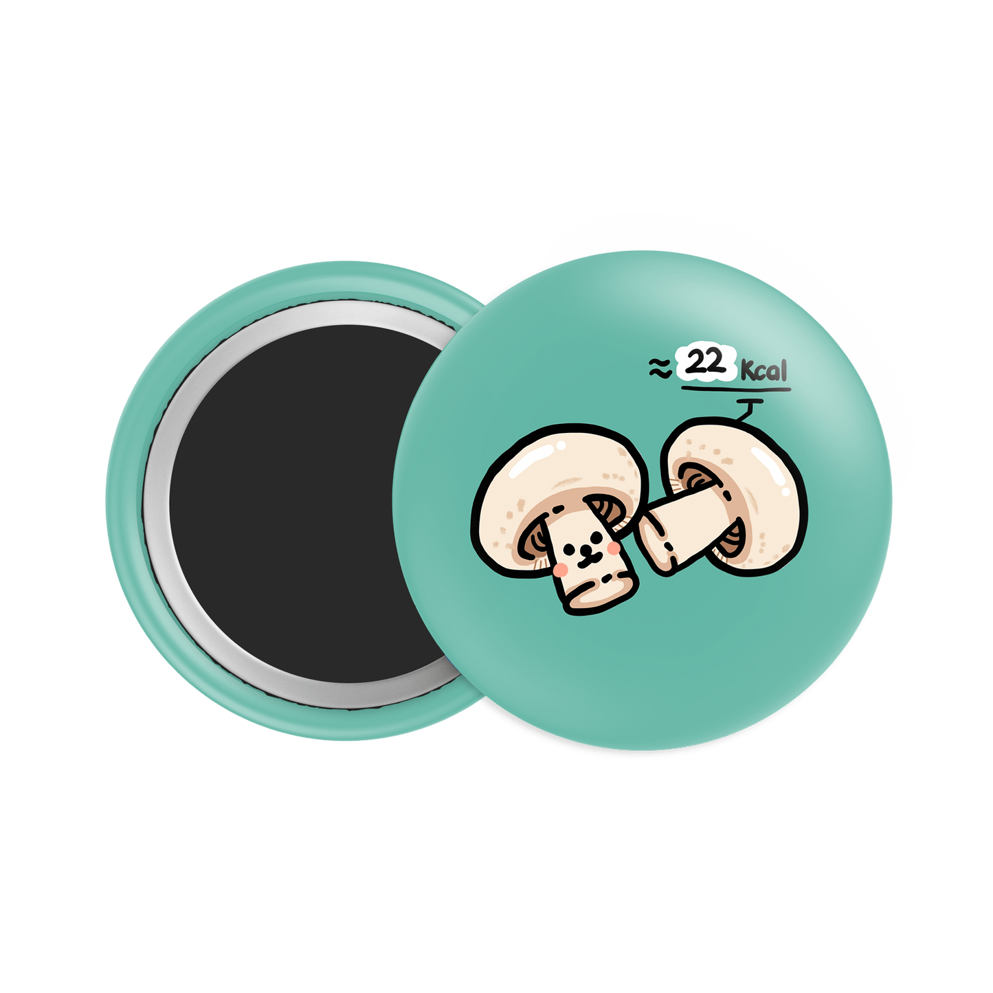 White Mushrooms Button Fridge Magnet - Theartzzy