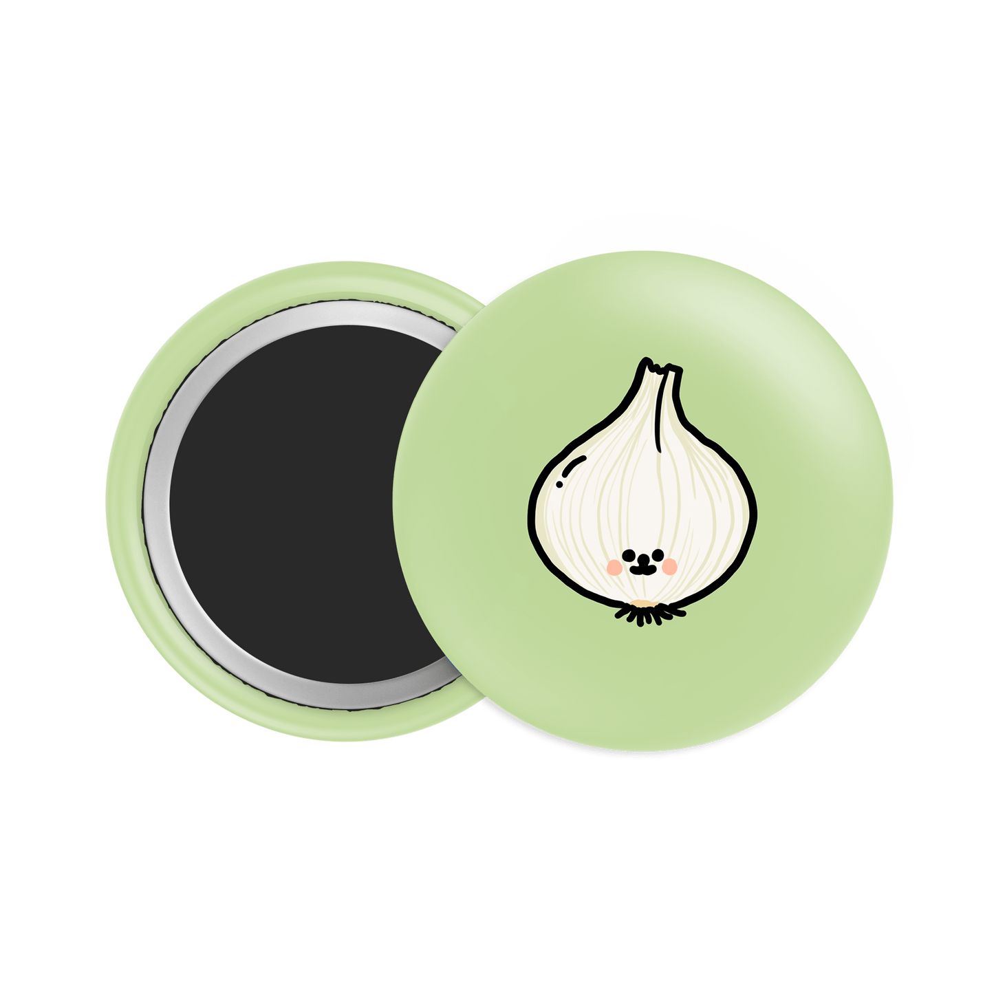 White Onion Button Fridge Magnet - Theartzzy