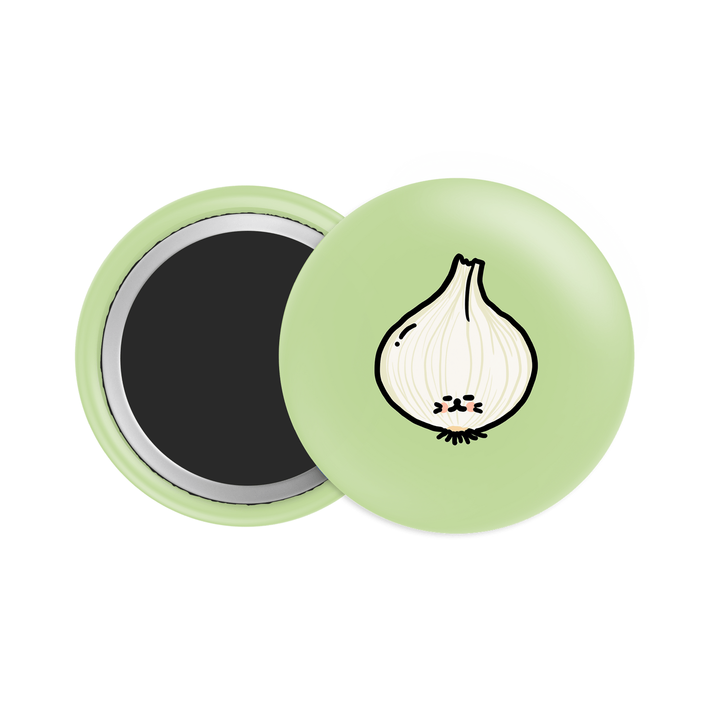 White Onion Button Fridge Magnet - Theartzzy