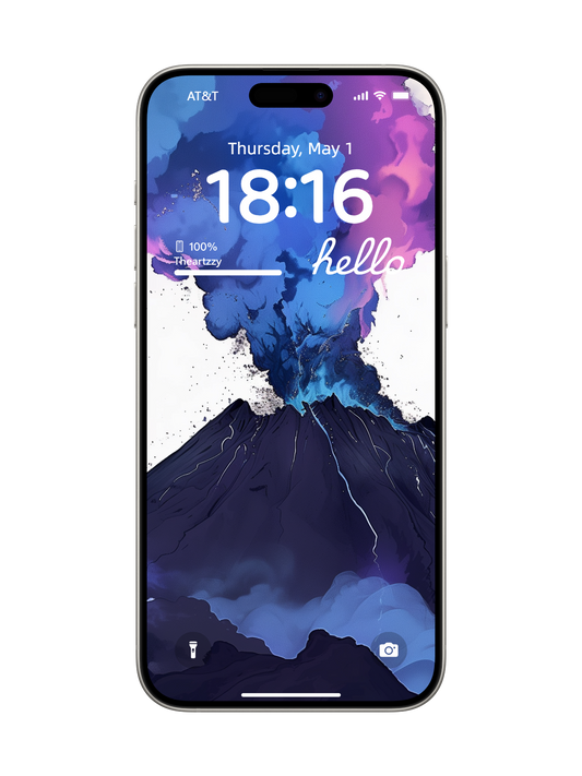 Mystic Volcanic Eruption Abstract Art Wallpaper for iPhone & Android