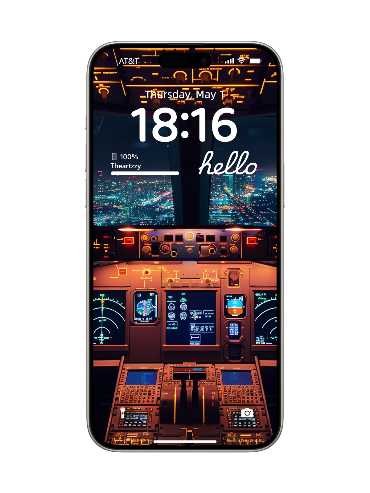 Modern Jet Cockpit Night Flight Wallpaper Pack - 4K Aviation Series for iPhone/Android