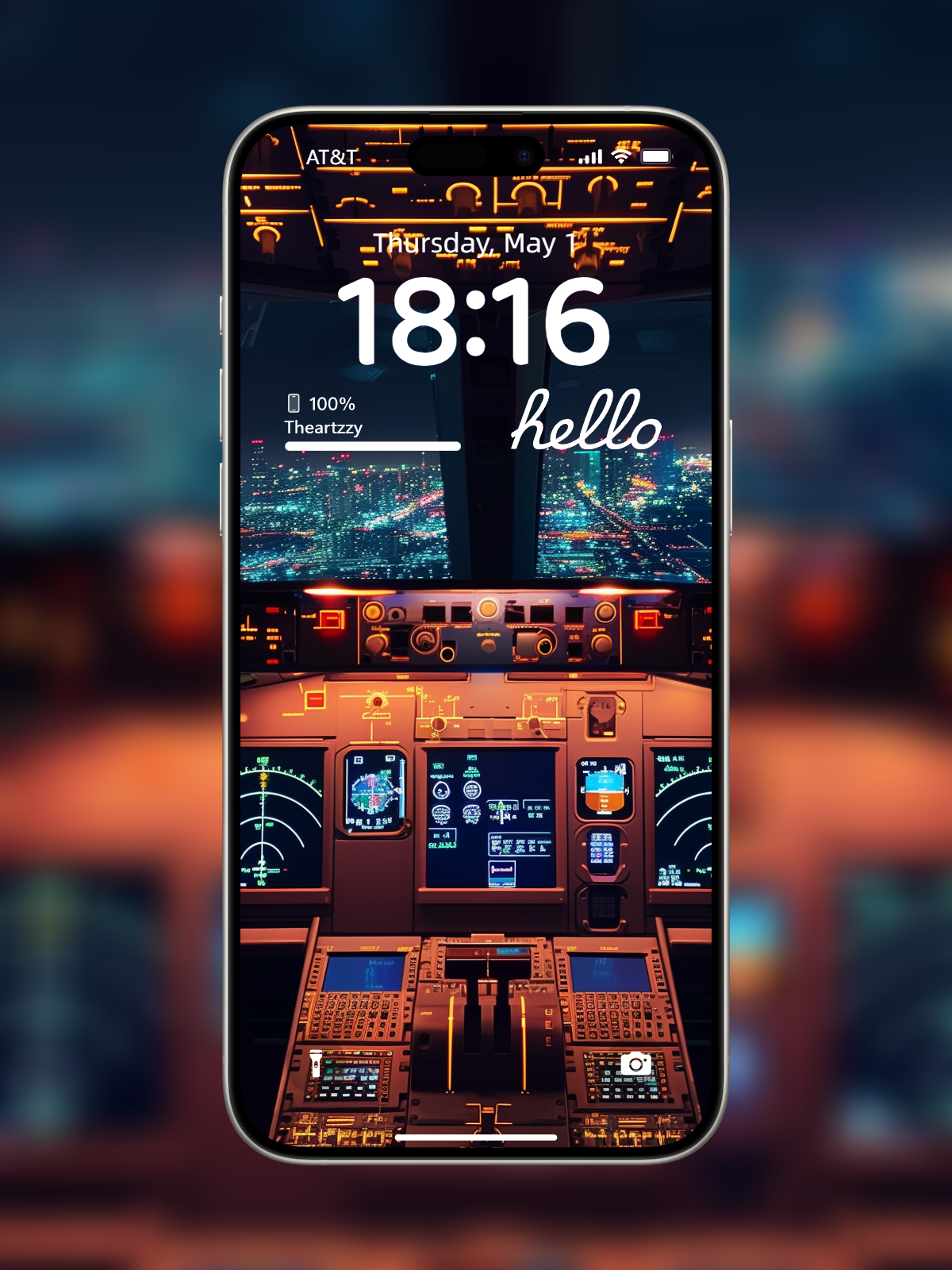 Modern Jet Cockpit Night Flight Wallpaper Pack - 4K Aviation Series for iPhone/Android