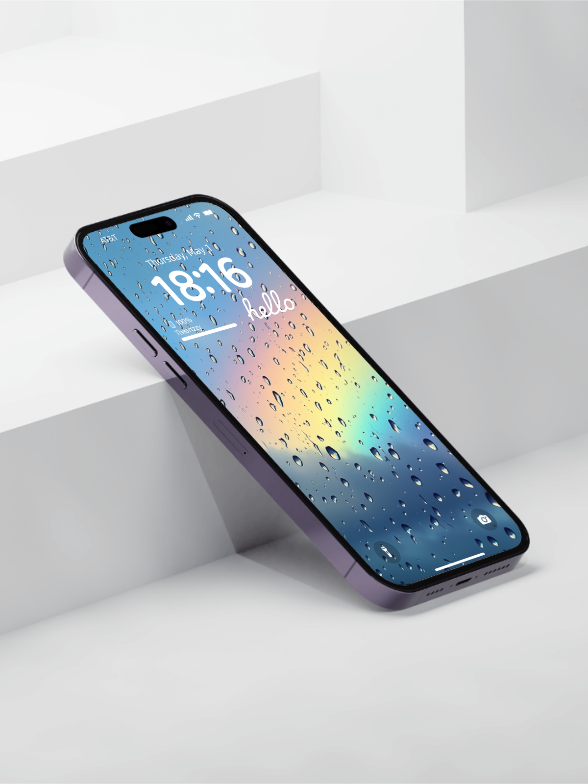 Rainbow Droplets Dreamy Glass Wallpaper - 4K Serenity Pack for iPhone/Android Screens