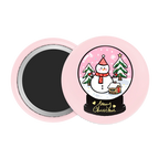 Winter Wonderland  Snow Globe Badge / Magnet