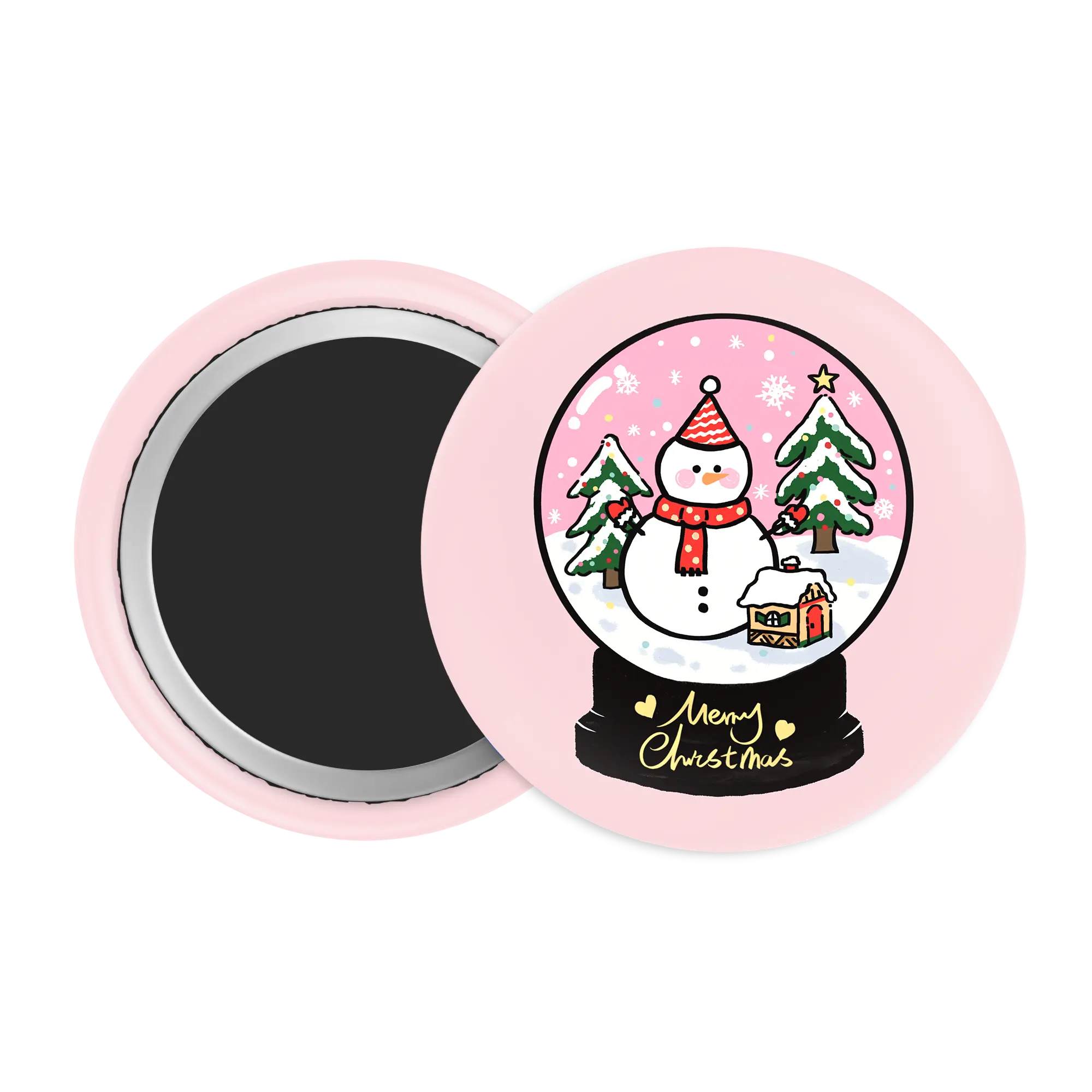 Winter Wonderland  Snow Globe Badge / Magnet