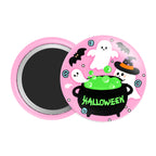 Ghost Cauldron Halloween Badge / Magnet – Cute Pink Witch Potion Pin