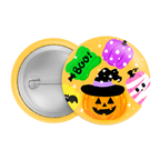 Pumpkin Party Halloween Badge / Magnet – Cute Jack-O’-Lantern and Candy Pin