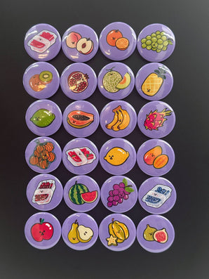 24 Fruit Fridge Magnets Set - Theartzzy