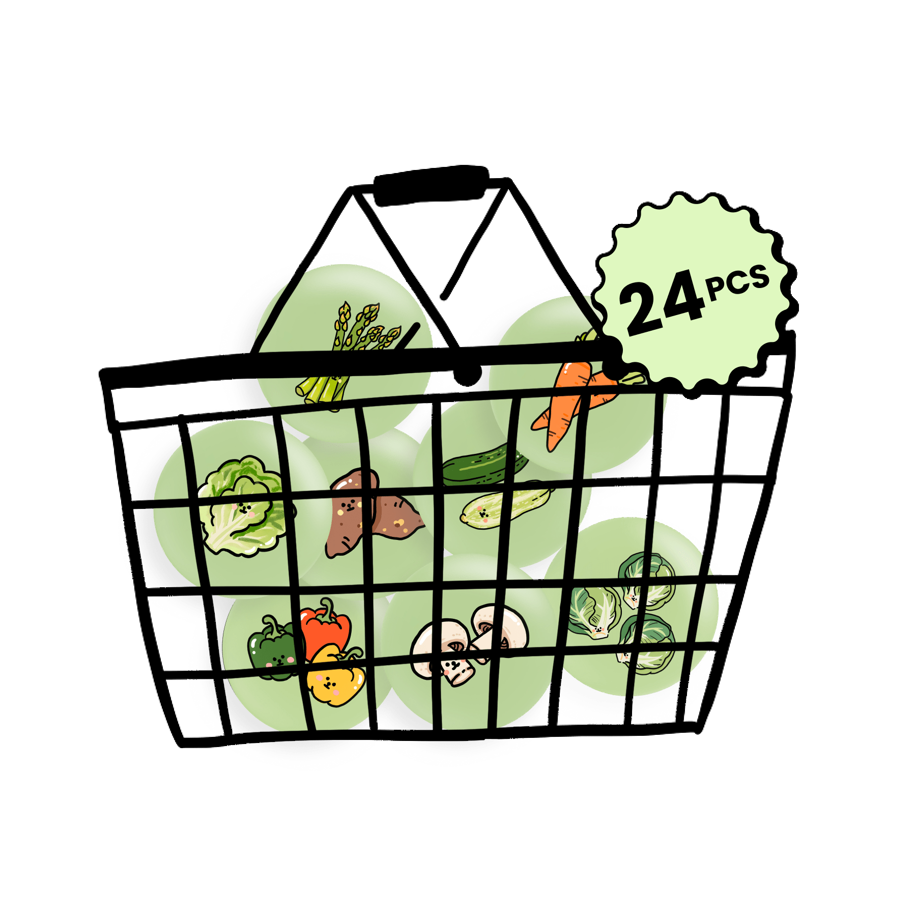 24 Vegetable Fridge Magnets Set - Theartzzy