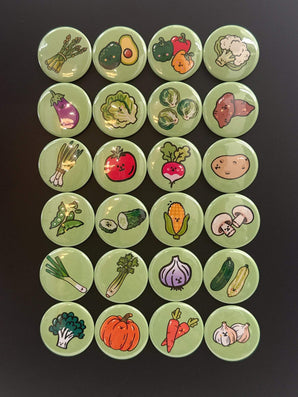 24 Vegetable Fridge Magnets Set - Theartzzy